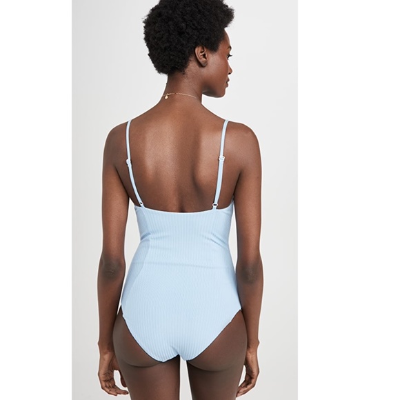 NEW ONIA Andrea BABY BLUE Ribbed FAUX PEARL One Piece SWIMSUIT XL - Picture 15 of 15